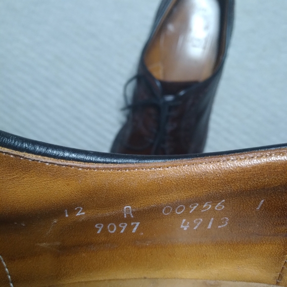 Vintage Shell Cordovan Allen Edmonds MacNeil Long Wingtip Derby's Sz 12 A - Picture 8 of 9
